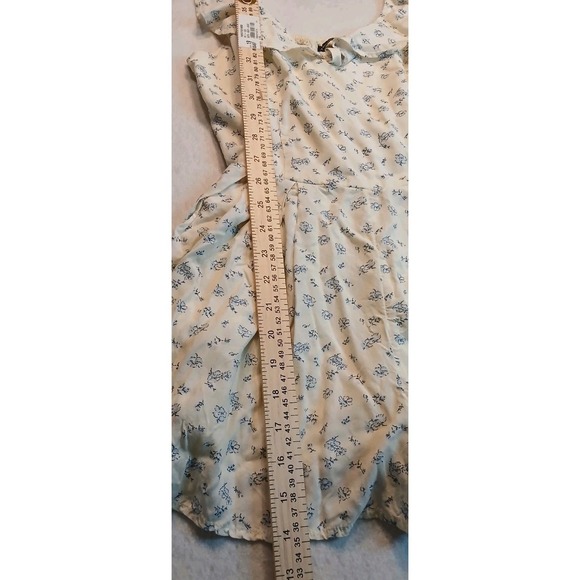 Abercrombie and Fitch Floral Ruffle Romper White Blue Cottagecore Summer - Picture 12 of 12